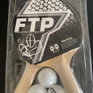 FTP Black and White Table Tennis Paddle Set
